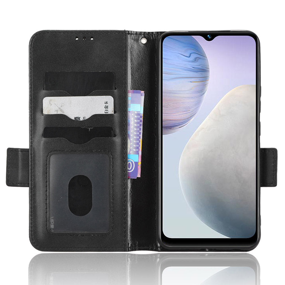 For vivo Y02 4G Protector Case PU Leather Imprinted Triangle Pattern Stand Phone Cover Wallet For vivo Y02 4G Protector Case PU Leather Imprinted Triangle Pattern Stand Phone Cover Wallet